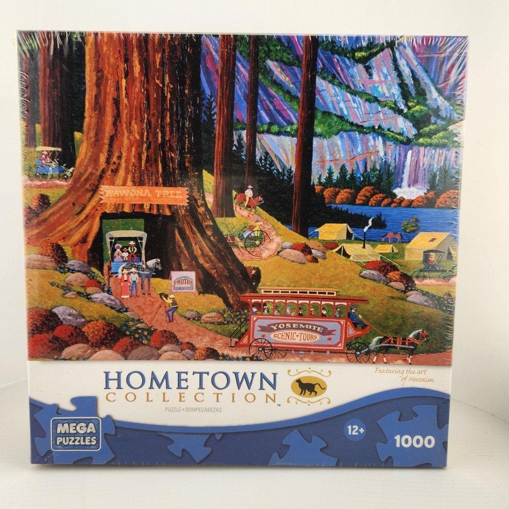 New Sealed Mega Puzzles Hometown Collection "Yosemite Camping" Heronim 1000 pc